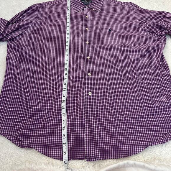 Vtg Ralph Lauren Shirt Mens 17 34/35 Purple Yarmouth Oxford Long Sleeve Preppy - Picture 6 of 6